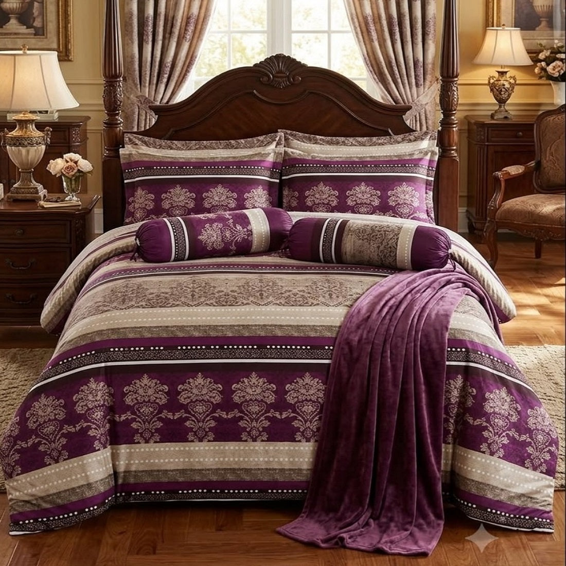 Luxury Microfiber Bed Sheet | Purple Taupe - Hogar