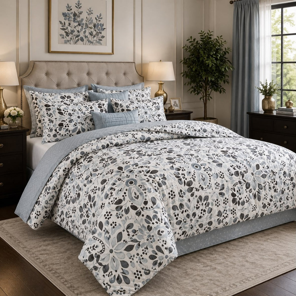 Luxury Microfiber Bed Sheet | Grey Teal - Hogar