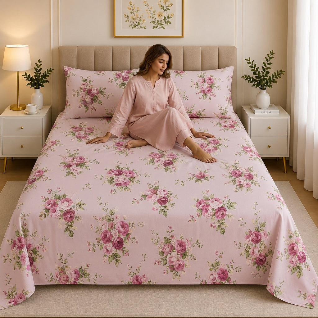 Cotton Satin Bed Sheet