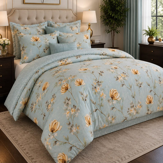 Luxury Microfiber Bed Sheet | Aqua Gold - Hogar