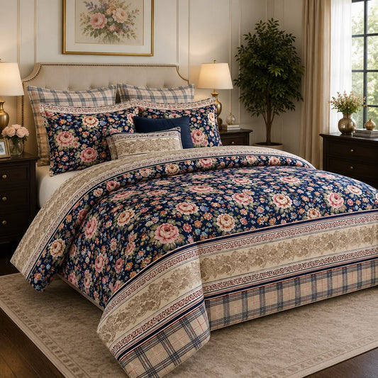 Luxury Microfiber Bed Sheet | Navy Pink - Hogar