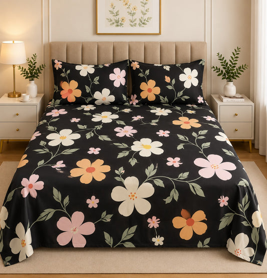 Soft Cotton Bed Sheet Colorful Geometric Pattern